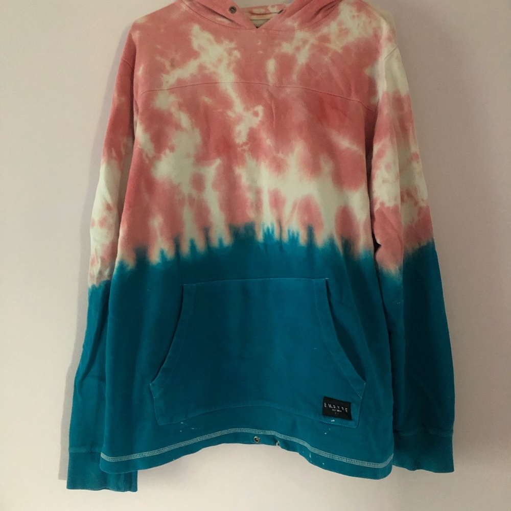 PINK AND BLUE TIE DYE HOODIE